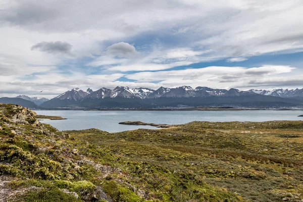 Weergave Van Het Eiland Bergen Beaglekanaal Ushuaia Tierra Del Fuego — Stockfoto