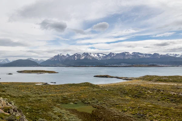 Vue Sur Île Les Montagnes Dans Canal Beagle Ushuaia Terre — Photo