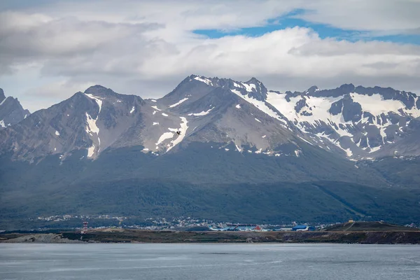 Vista Sulle Montagne Nel Canale Beagle Ushuaia Terra Del Fuoco — Foto Stock