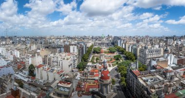 Hava panoramik Buenos Aires ve Plaza Congreso (Kongre Meydanı) - Buenos Aires, Arjantin