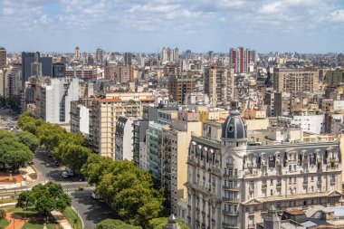 Buenos Aires şehir merkezinin havadan görünümü - Buenos Aires, Arjantin