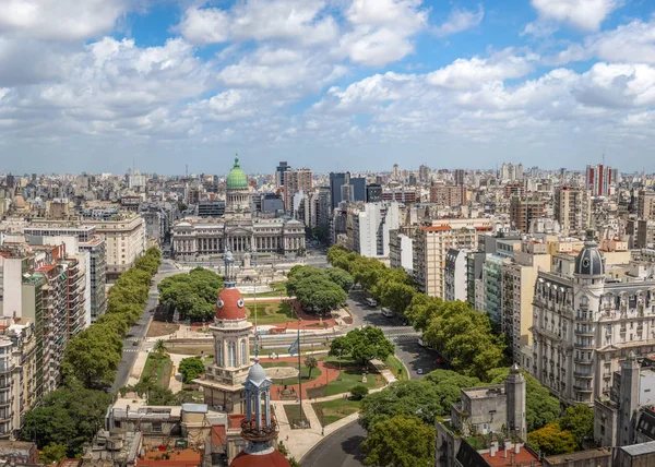 Vista Aérea Buenos Aires Plaza Congreso Alta Resolución Buenos Aires —  Fotos de Stock