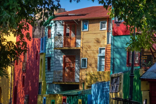 Rua Caminito colorido no bairro de La Boca - Buenos Aires , — Fotografia de Stock