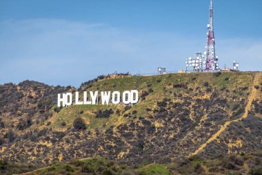 Los Angeles, ABD - 07 Ocak 2017: Hollywood Sign - Los Angeles, Kaliforniya, ABD