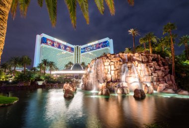 LAS VEGAS, USA - December 22, 2016: Mirage Hotel Casino at Night