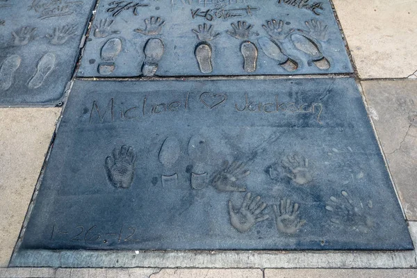 Los Angeles Usa January 2017 Michael Jackson Handprints Hollywood Boulevard — Stock Photo, Image