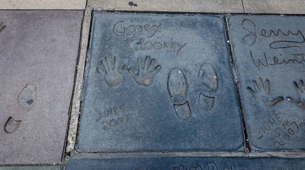 Los Angeles Usa January 2017 George Clooney Handprints Hollywood Boulevard — Stock Photo, Image