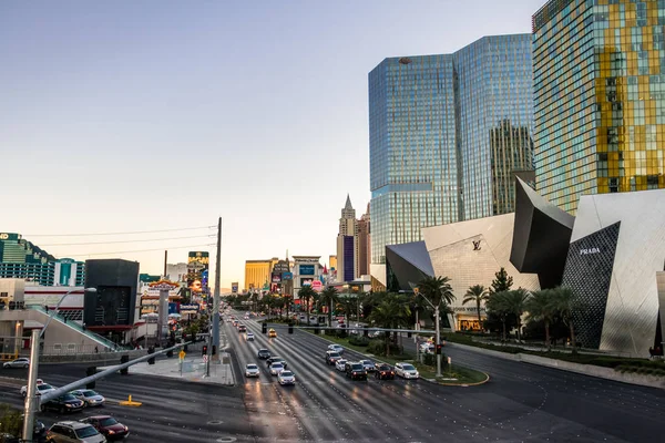 Las Vegas Usa Dezember 2016 Las Vegas Strip Bei Sonnenuntergang — Stockfoto
