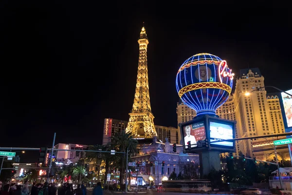 Las Vegas Usa December 2016 Las Vegas Strip Paris Hotel — Stock Photo, Image