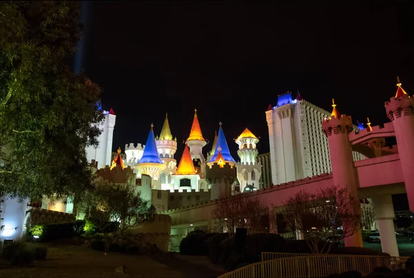 Las Vegas Diciembre 2016 Excalibur Hotel Casino Por Noche — Foto de Stock