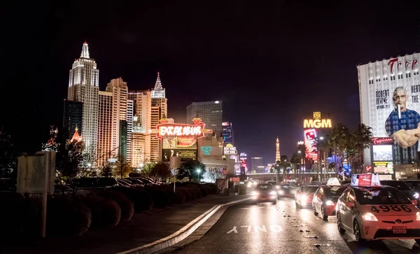 Las Vegas Usa นวาคม 2016 Las Vegas Strip ในเวลากลางค — ภาพถ่ายสต็อก