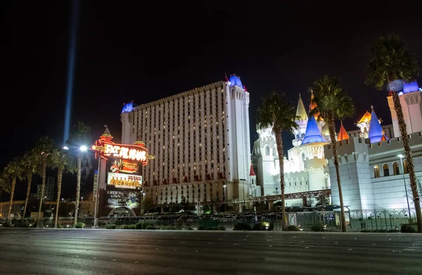 Las Vegas Sua Decembrie 2016 Hotel Excalibur Casino Timp Noapte — Fotografie, imagine de stoc