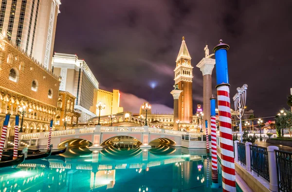 Grand Canal Venetian Hotel Casino Night Las Vegas Usa — Stock Photo, Image