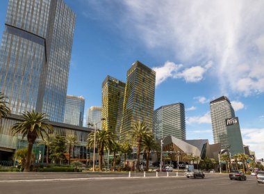 LAS VEGAS, USA - December 22, 2016: Las Vegas Strip and Aria Hotel and Casino