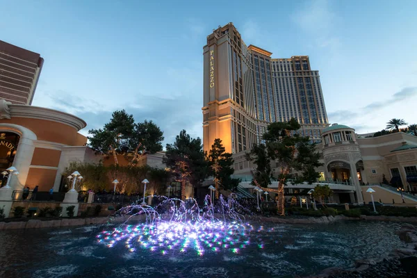 Las Vegas Usa นวาคม 2016 โรงแรมพาลาสโซ และคาส โนตอนพระอาท — ภาพถ่ายสต็อก