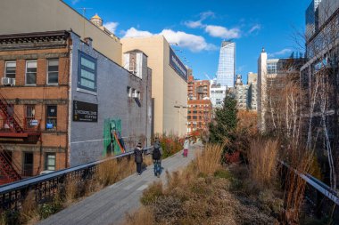 New York, ABD - 08 Aralık 2016: Yüksek hat Park