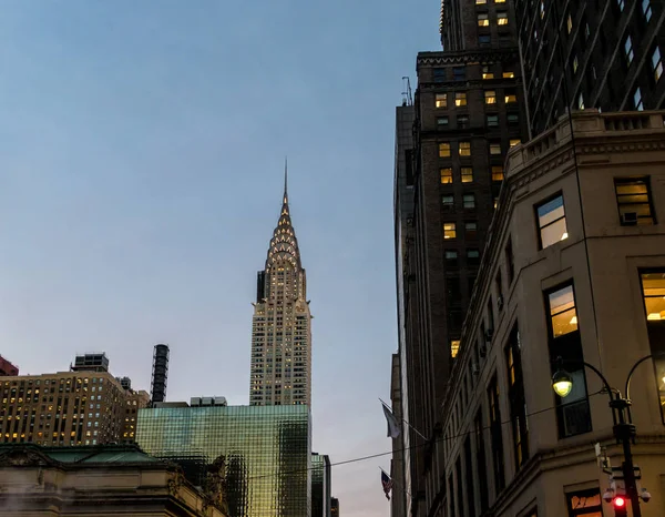 New York Usa Prosinec 2016 Chrysler Building Západ Slunce — Stock fotografie
