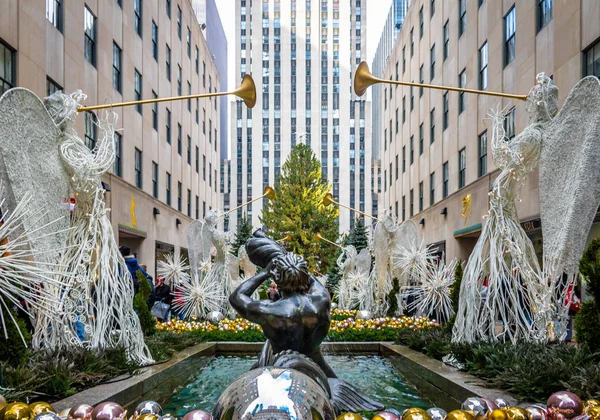 New York Usa December 2016 Rockefeller Center Christmas — Stock Photo, Image