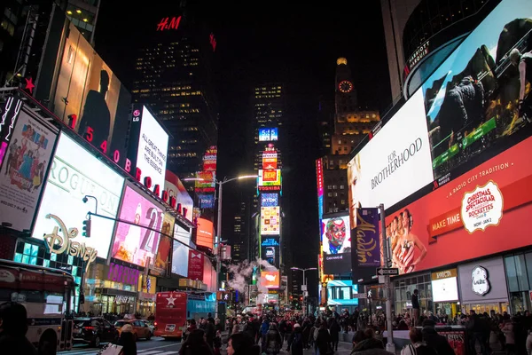 New York Usa December 2016 Times Square Night — Stock Photo, Image