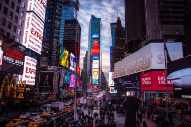 NEW YORK, USA - December 07, 2016: Times Square at sunset