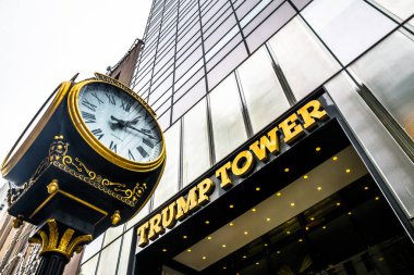 New York, USA - December 10, 2016: Facade of the Trump Tower, re