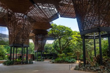 Medellin, Kolombiya - 18 Temmuz 2016: Medellin Botanik Bahçe - Medellin, Antioquia, Colombia Orchidiarium