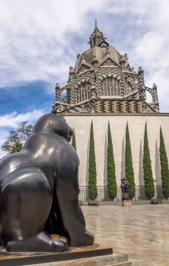 Medellin, Kolombiya - 19 Temmuz 2016: Botero Meydanı - Medellin, Antioquia, Kolombiya