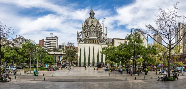 Medellin Colômbia Julho 2016 Vista Panorâmica Praça Botero Medellín Antioquia — Fotografia de Stock