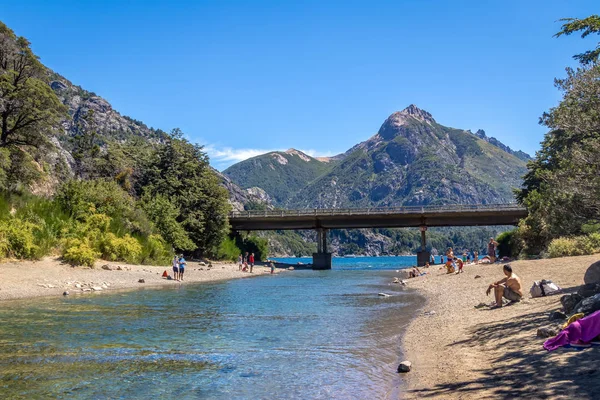 Bariloche Argentina Feb 2018 Arroyo Angostura Bridge Circuito Chico Bariloche — Stockfoto