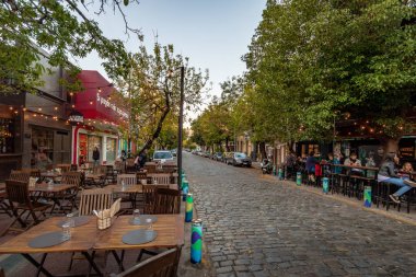 Buenos Aires, Argentina - May 11, 2018: Bar and restaurants at Palermo Soho bohemian neighborhood - Buenos Aires, Argentina