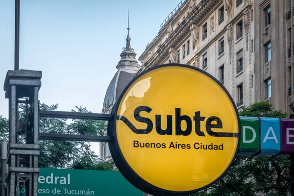 Буенос Айрес Аргентина Лютого 2018 Subte Sign Buenos Aires Buenos — стокове фото