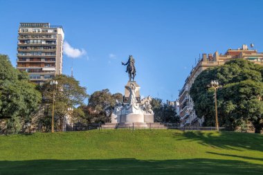 Buenos Aires, Arjantin - 12 Mayıs 2018 Plaza Mitre (Mitre Meydanı) - Buenos Aires, Arjantin