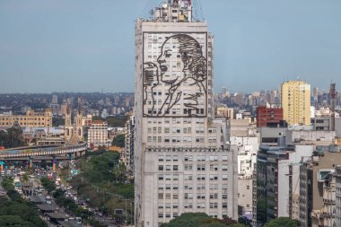 Buenos Aires, Argentina - May 15, 2018: Ministry of Health Building with Eva Peron image - Buenos Aires, Argentina clipart