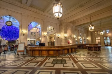 Buenos Aires, Arjantin - 19 Mayıs 2018: Kirchner Kültür Merkezi (Centro kültürel Kirchner) Cck - Buenos Aires, Arjantin iç