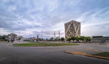Cordoba, Argentina - May 6, 2018: Centro Civico del Bicentenario (Bicentenary Civic Center) and Bicentenario Bridge, Cordoba province government - Cordoba, Argentina