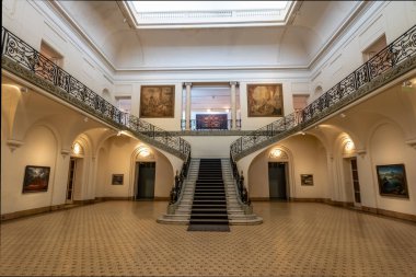 Cordoba, Arjantin - 9 Mayıs 2018: Palacio Ferreyra - Evita Güzel Sanatlar Müzesi (Museo Superior de Bellas Artes Evita) İç mimarisi - Cordoba, Arjantin