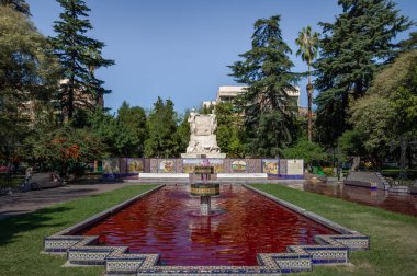 Mendoza, Arjantin - 19 Nisan 2018 Plaza Espana Meydanı - Mendoza, Arjantin