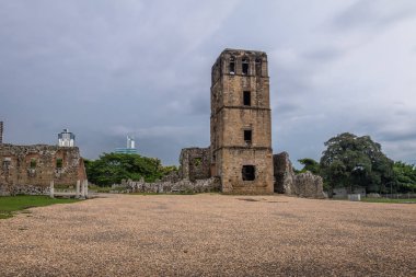 Panama Viejo Harabeleri - Panama City, Panama, Katedral Kulesi kalıntıları