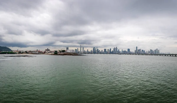 Panoramablick Auf Alte Und Neue Panamastadt Panama — Stockfoto