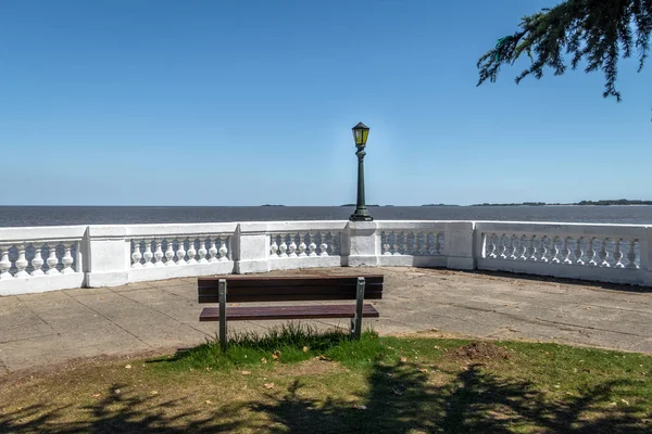 Bench Plata River Colonia Del Sacramento Uruguay — стокове фото