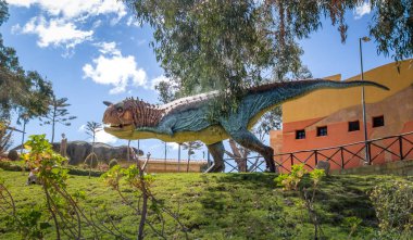 Sucre, Bolivya - 25 Nisan 2016: Dinozor modeli içinde Kretase Park, Cal Orcko - Sucre, Bolivya