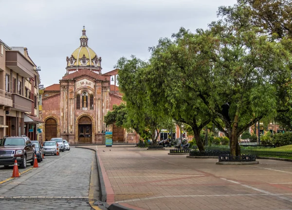 San Blas Templom Park Cuenca Ecuador — Stock Fotó