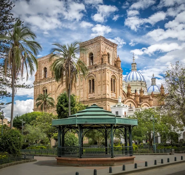 Park Calderon Inmaculada Concepcion Cathedral Cuenca Ecua — Stok fotoğraf