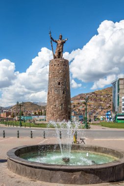 Inca Pachacutec anıt - Cusco, Peru
