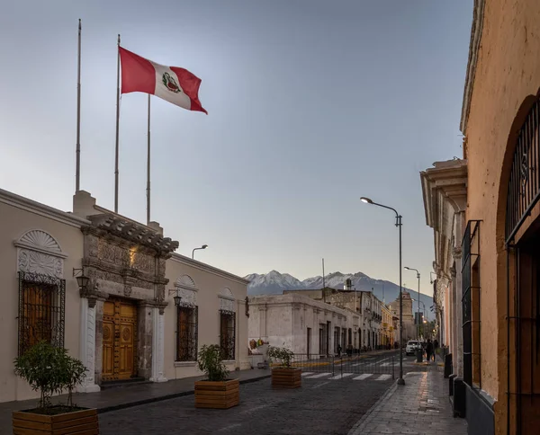 Calle Arequipa Bandera Del Perú Arequipa Perú —  Fotos de Stock