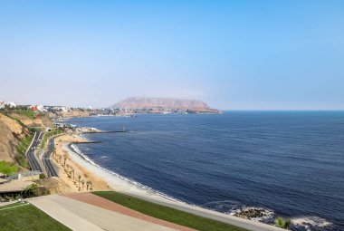 Hava Miraflores görünümü yeşil Sahili - Lima, Peru