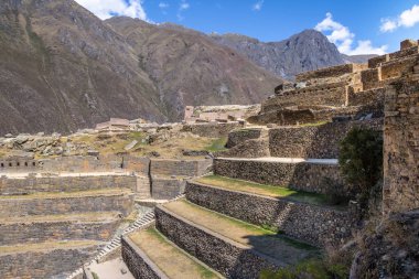 Ollantaytambo Inca Harabeleri ve terasların - Ollantaytambo, kutsal vadi, Peru