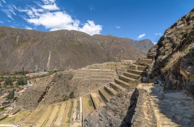 Ollantaytambo Inca Harabeleri ve terasların - Ollantaytambo, kutsal vadi, Peru