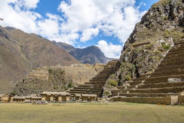 Ollantaytambo Inca Harabeleri ve terasların - Ollantaytambo, kutsal vadi, Peru