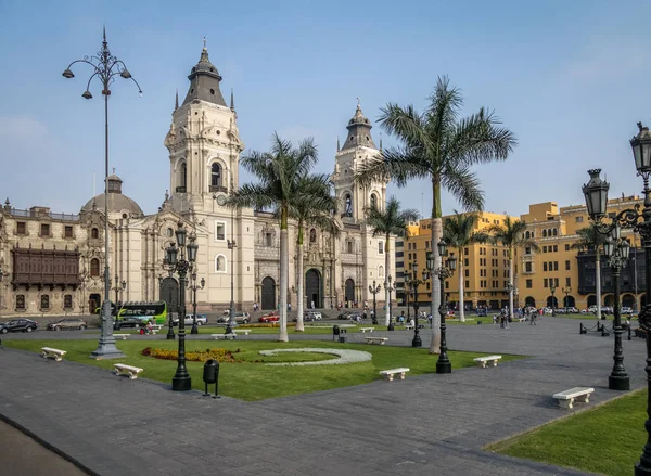 Basilica Cattedrale Lima Plaza Mayor Lima Perù — Foto Stock